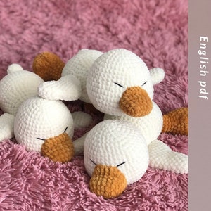 Sleepy Duck Crochet Pattern | Amigurumi Plush PDF Tutorial | Two sizes