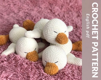Sleepy Duck Crochet Pattern | Amigurumi Plush PDF Tutorial | Two sizes