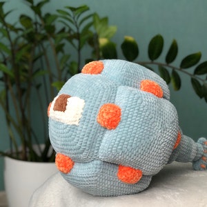 Handmade Crochet Guardian Plush | Pixel Ocean Mob Amigurumi | Soft Toy for Gamers & Collectors
