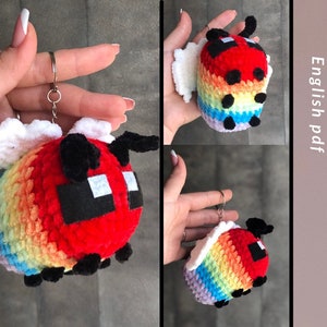 Rainbow bee plush CROCHET PATTERN