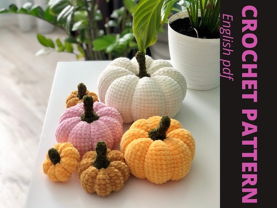 Crochet Pumpkin Pattern | Fall Decor, 5 Sizes (PDF)
