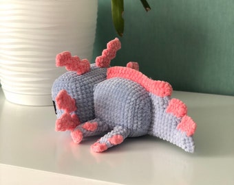 Peluche de ajolote azul de ganchillo hecho a mano / Amigurumi Regalo para gamers