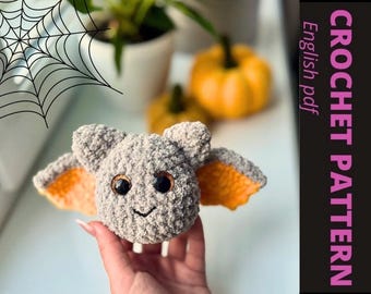Halloween häkeln Fledermaus-Muster | Amigurumi Fledermaus PDF (englisch)
