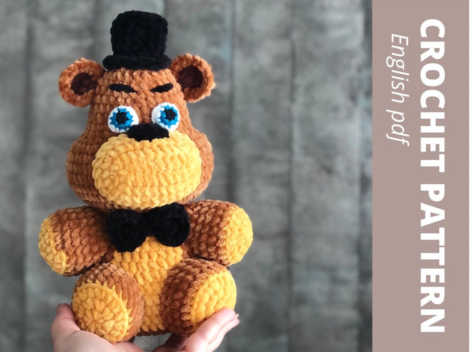Freddy Fazbear Plush Crochet Pattern - Etsy