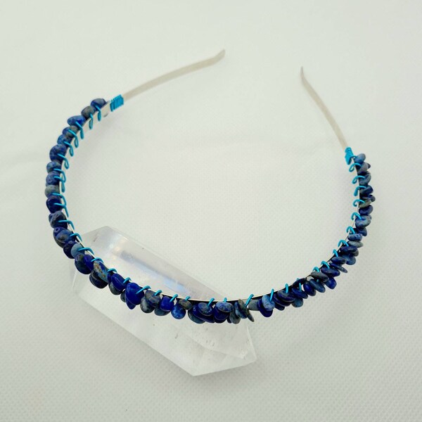 Lapis lazuli chipped headband