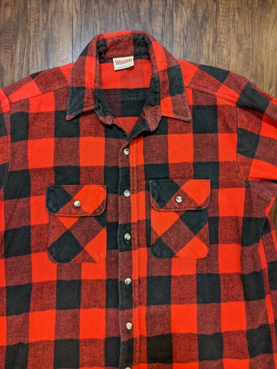 Winston Plaid Flannel 1980s Vintage Made in USA - image 3