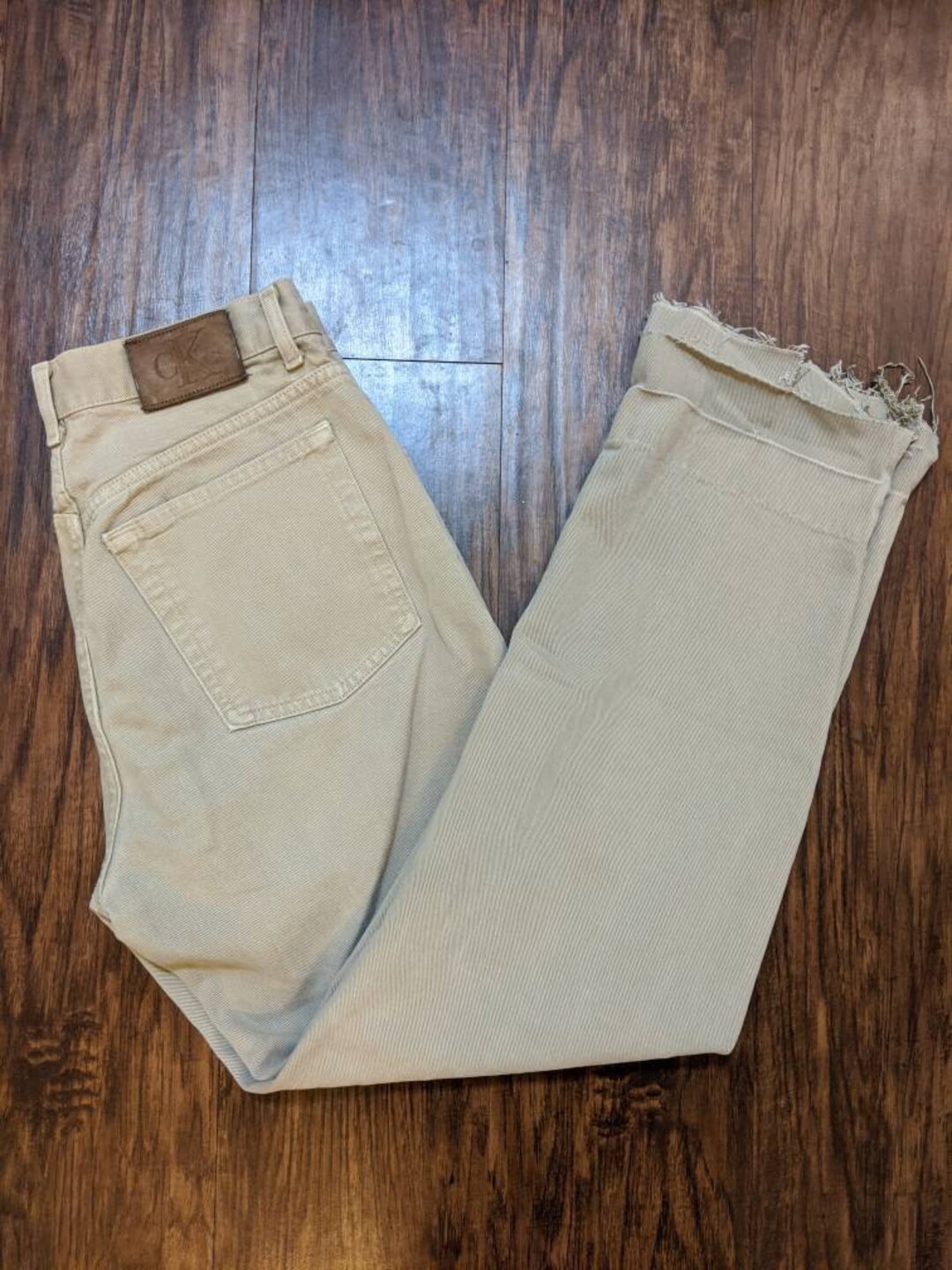 Calvin Klein Khaki Jeans millésime des années 1990 Fabriqué aux USA