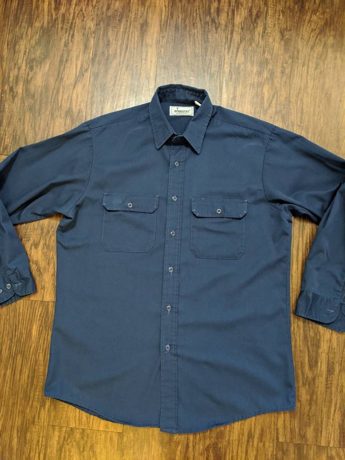 Roebucks 2 Pocket Shirt Made in USA 80s/90s Vintage Button up | Etsy