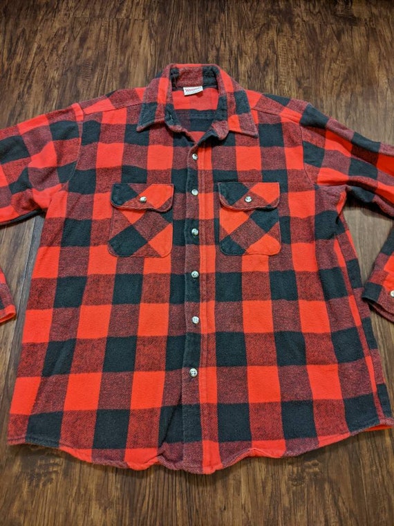 Winston Plaid Flannel 1980s Vintage Made in USA