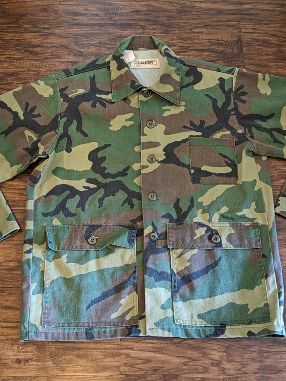 Ranger Camouflage Jacket Made in USA 1970s Vintage