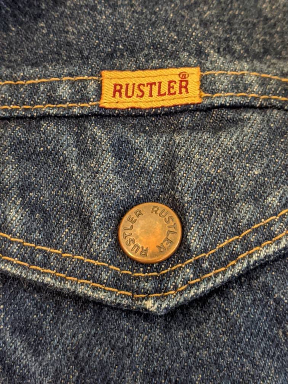 Rustler Denim Trucker Jacket Made in USA 1990s Vintage | Etsy