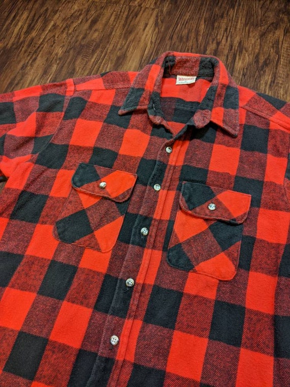 Winston Plaid Flannel 1980s Vintage Made in USA - image 2