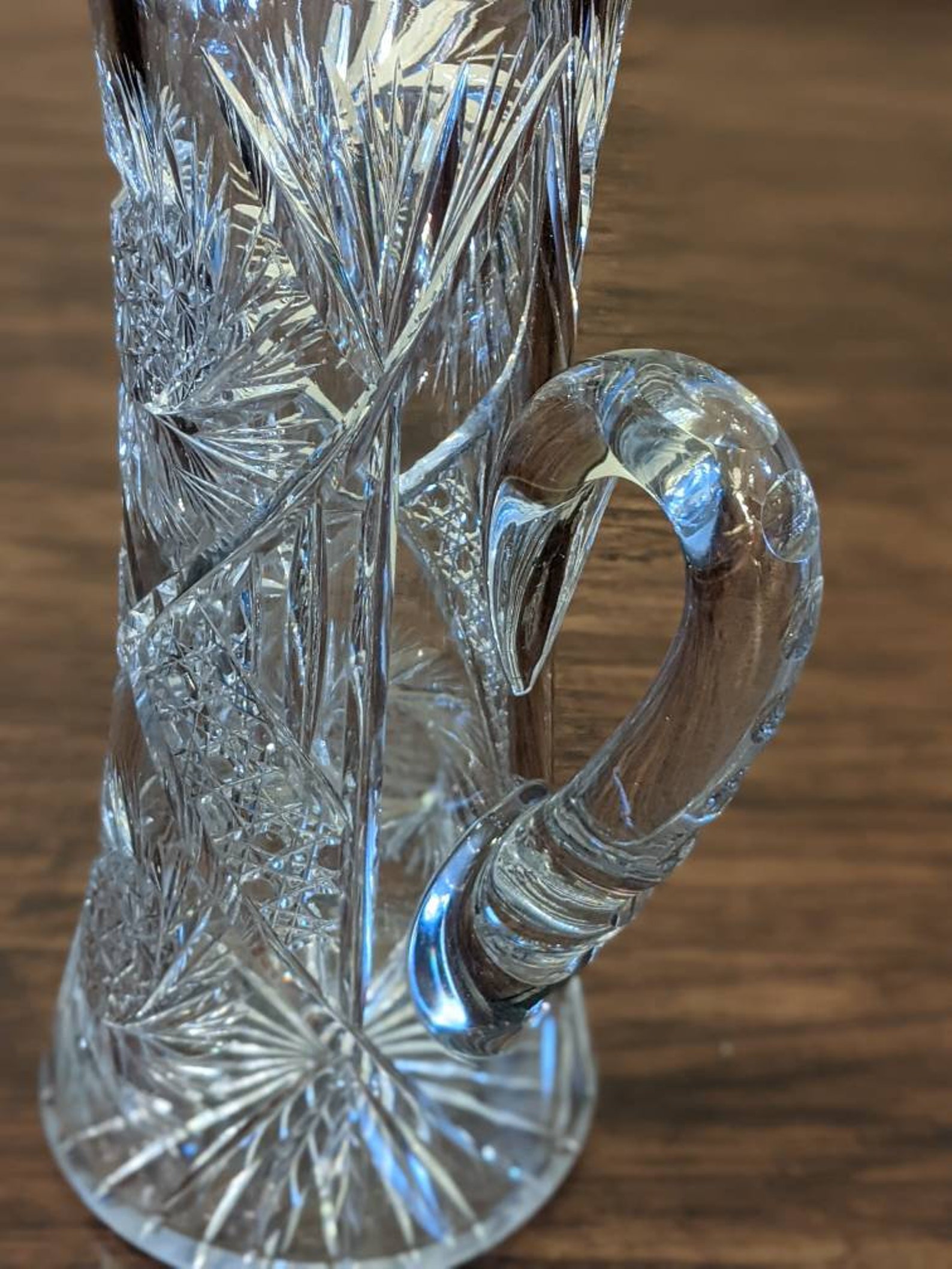 ABP Cut Glass Crystal Large Pitcher/Tankard Etsy
