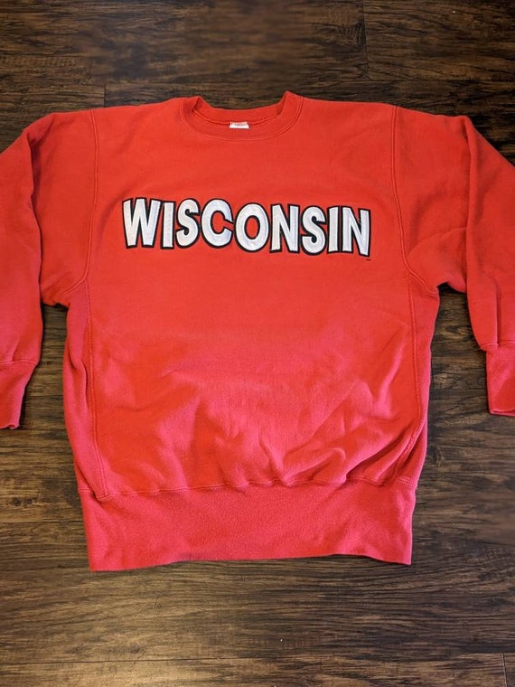 Champion Reverse Weave Wisconsin Sweatshirt Made i