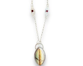 Gary Green Jasper and Citrine Necklace in Sterling Silver