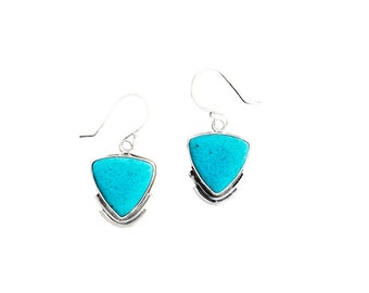 Kingman turquoise and sterling silver earrings