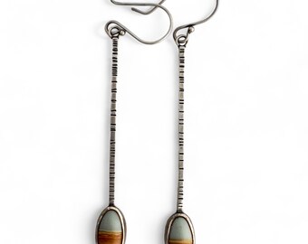 Landscape Jasper and Sterling Silver Drop Earrings