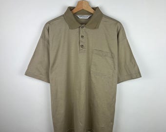 Vintage Balmain Paris Polo Pocket Shirt | Medium | Tan