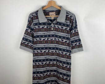 Vintage Woolrich Fishing Outdoorwear Polo Shirt | XL | Gray