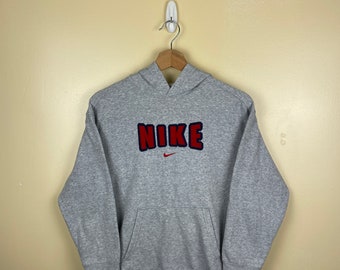 Nike Spellout Middle Swoosh Hoodie | Youth Medium/Women's XXS | Gray