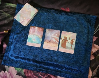 Tarot Mat colour ATLANTIC, blue Altar Cloth, Book Wrap, Tarot Card Cloth, Tarot Cloth, Velvet Velour halloween gift