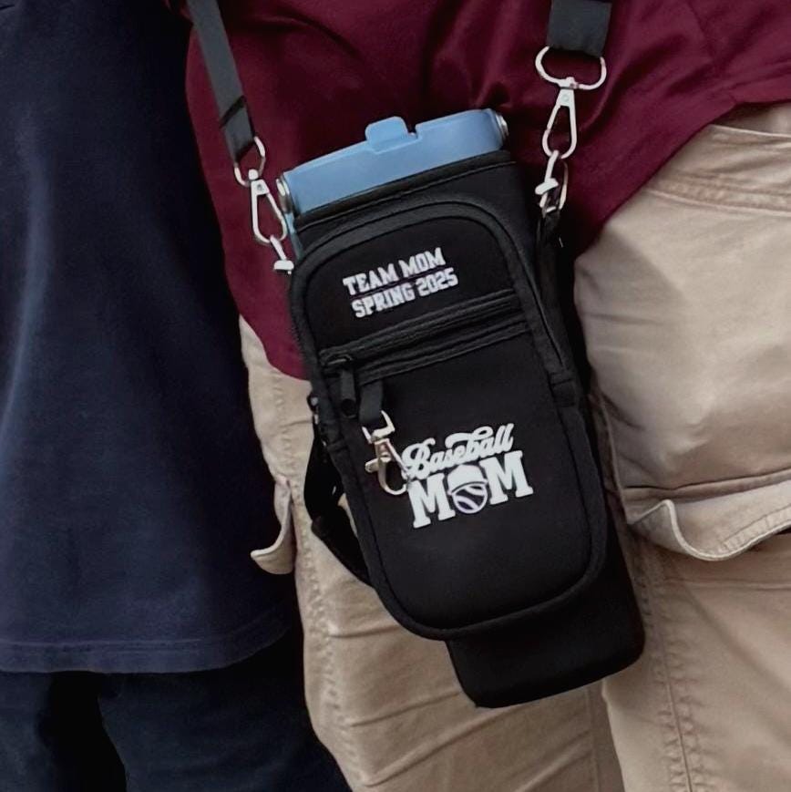 Insulated Water Bottle Holder With Strap - Crossbody Sling Bag With Phone Pocket For 32oz/40oz Bottles, Hiking & Walking