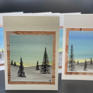 Watercolour Landscape with boarder - Set of 5 cards