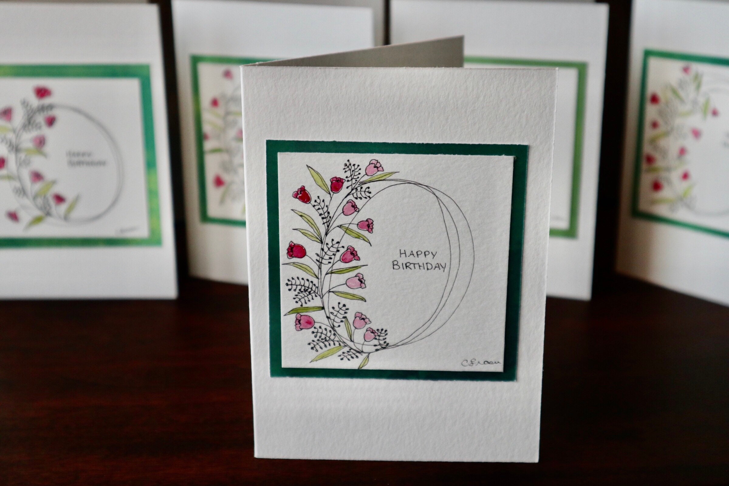 Happy Birthday Cards- Set of Five - Etsy