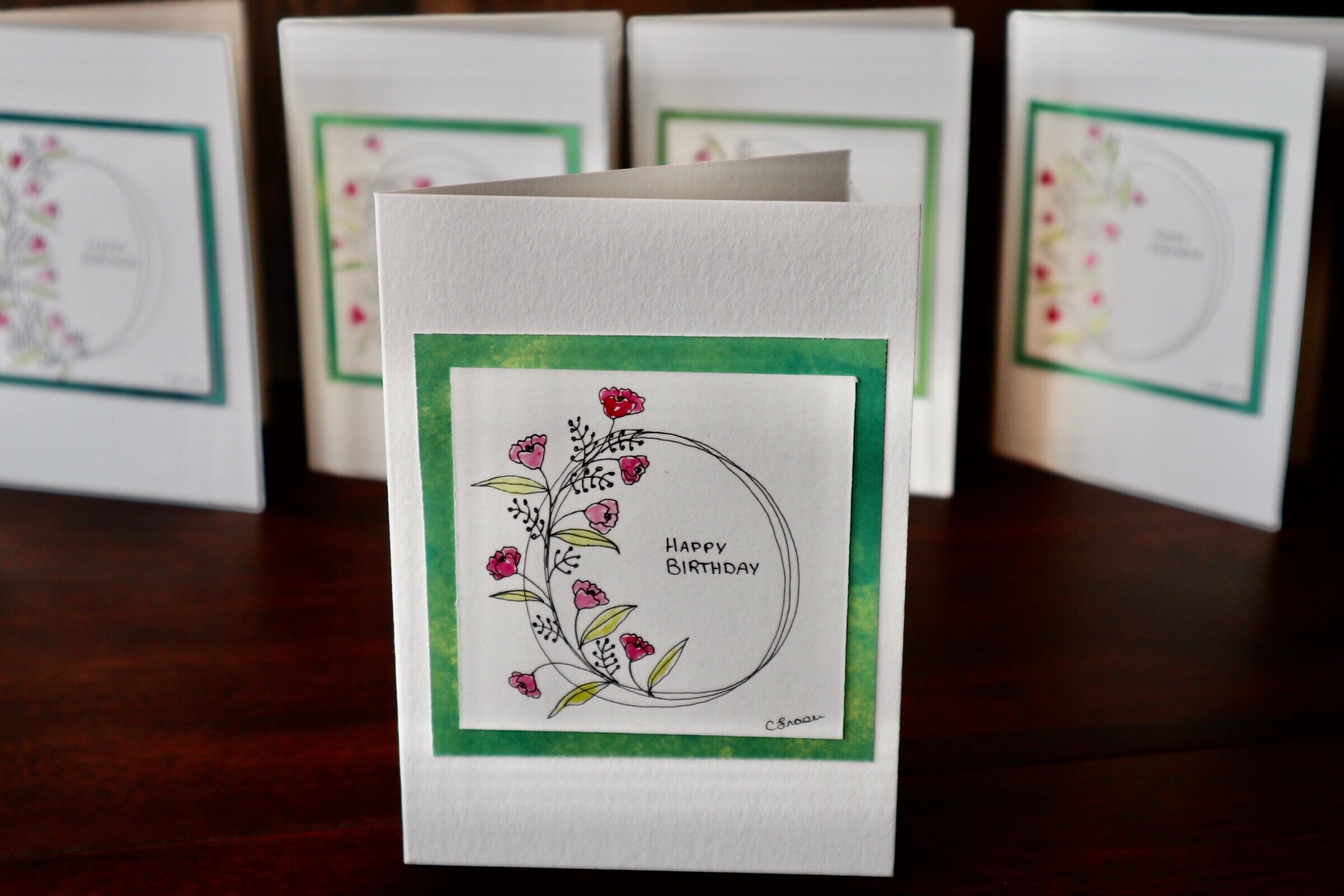 Happy Birthday Cards- Set of Five - Etsy