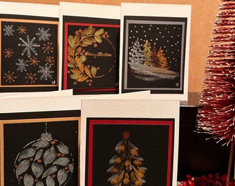 Elegant Christmas Cards - set of 5