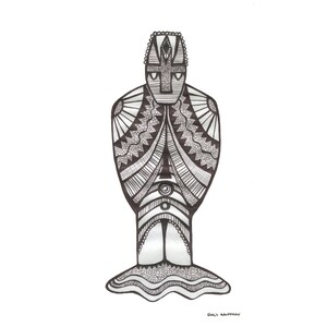 Guardian Statue Drawing