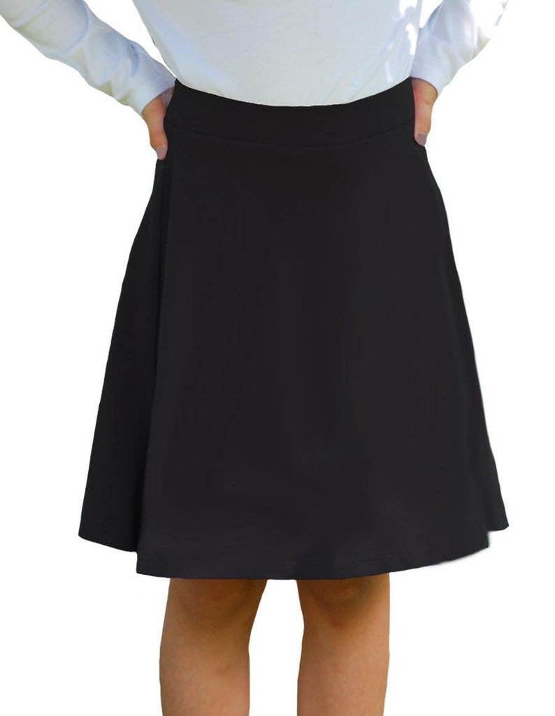 Knee Length Skort for Girls/tween/junior Black Etsy