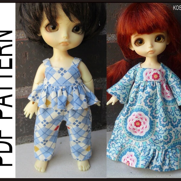 PDF pattern to make the a romper and a dress for Lati yellow size