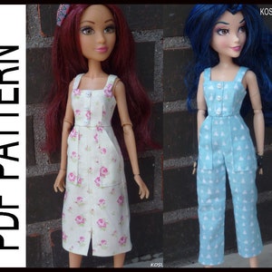 PDF pattern to make the models of the photo, for Descendants dolls size.