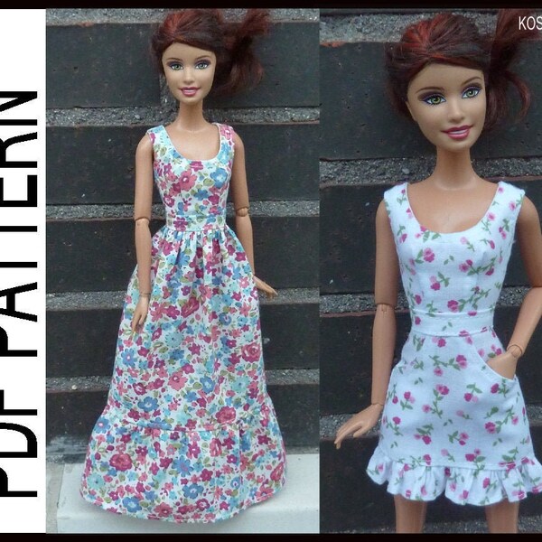 PDF doll clothing patterns for Poppy Parker and similar size 11.5 inch dolls.