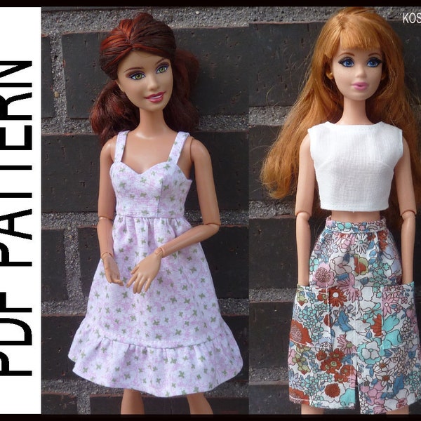 PDF pattern to make the models of the photo for 11.5 inches dolls. 1/6 scale.