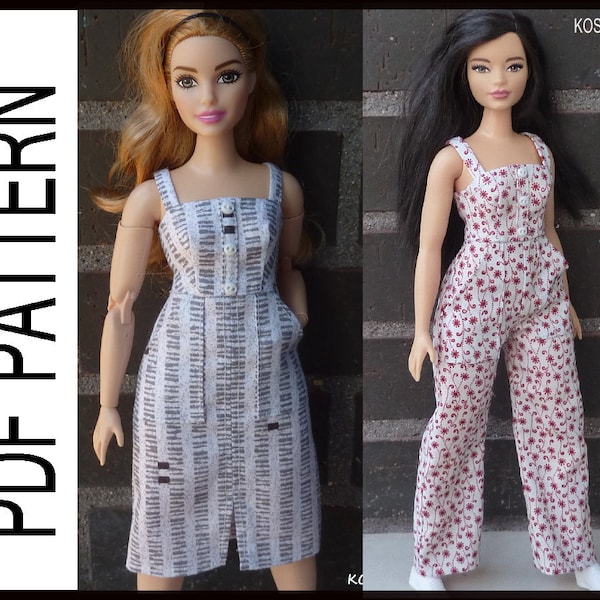 PDF pattern to make the models of the photo, for Curvy  dolls size.