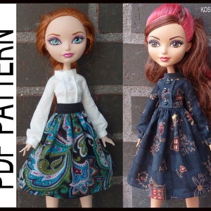 PDF patterns to make the models of the photo for Ever After High dolls.