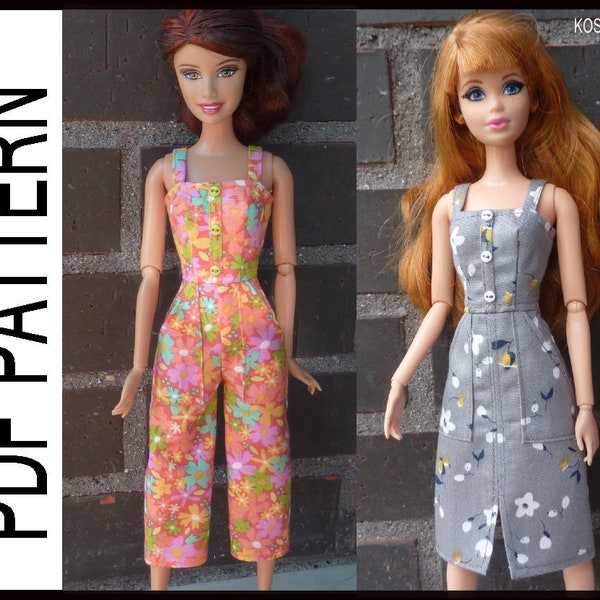 PDF dolls clothing patterns for Poppy Parker and similar size 11.5 inch dolls.