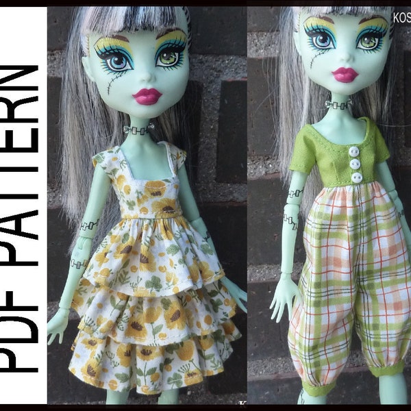 PDF pattern to make the models of the photo, for Monster High dolls size, G1 and G2.