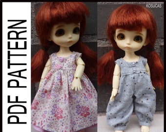 PDF pattern to make a jumpsuit and a dress for Lati yellow size.