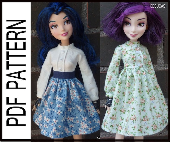 PDF Pattern to Make a Dress for Descendants Dolls Size. 