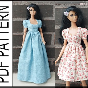 PDF pattern to make the models of dresses in the photo, for 11.5 inches dolls. 1/6. Regular body / Poppy Parker.