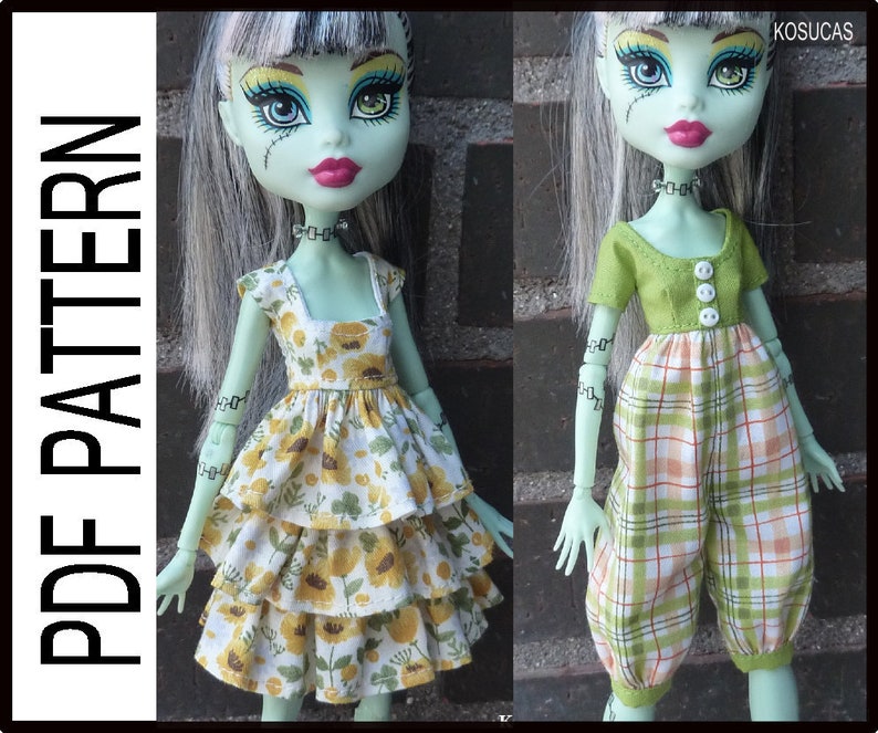 PDF pattern to make the models of the photo, for Monster High dolls size. 