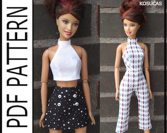 PDF doll clothing patterns for Poppy Parker and similar size 11.5 inch dolls.
