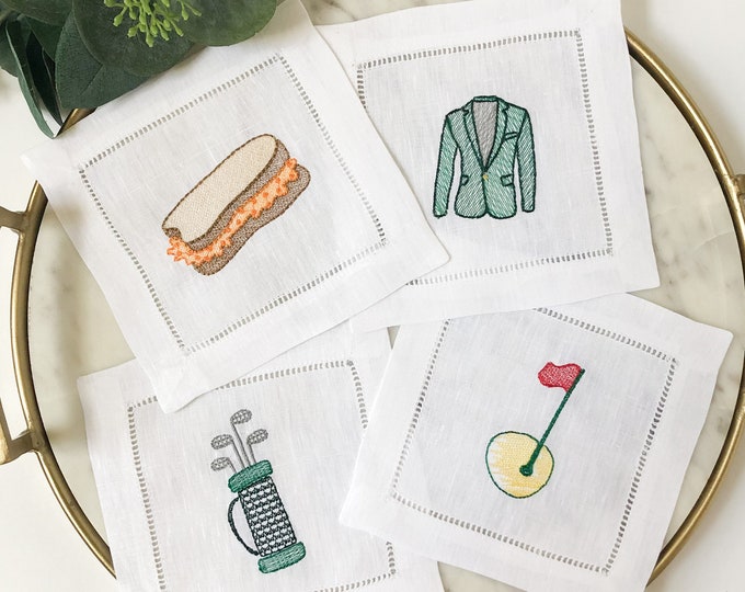 Masters Golf Cocktail Napkins Golf Cocktail Napkins Masters Etsy