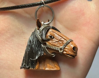 Belgian Horse Necklace |  HANDMADE Horse Sculpture Jewelrey