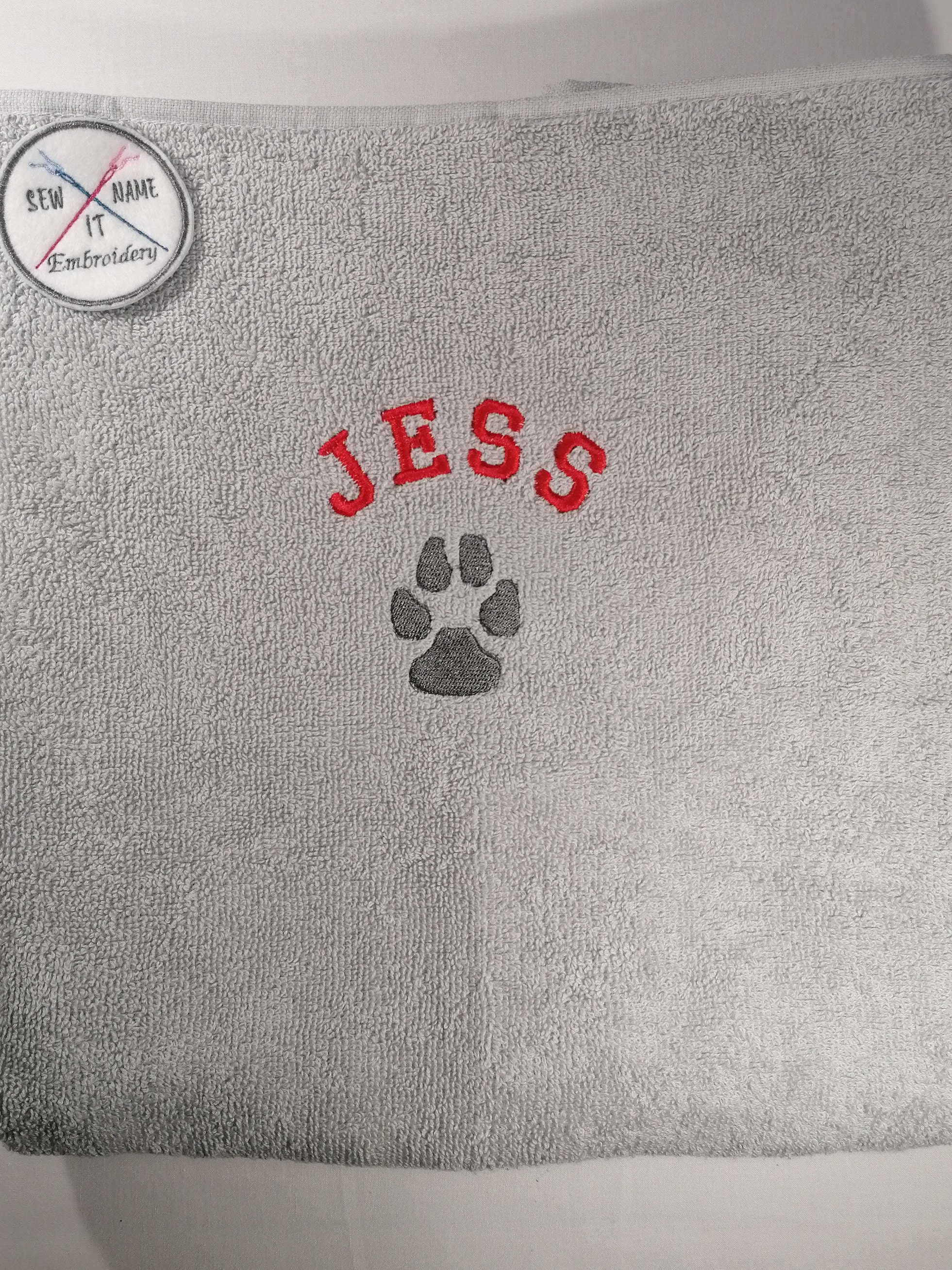 Personalised Paw Print Dog Towel Large Dog Bath Towel Puppy Etsy UK