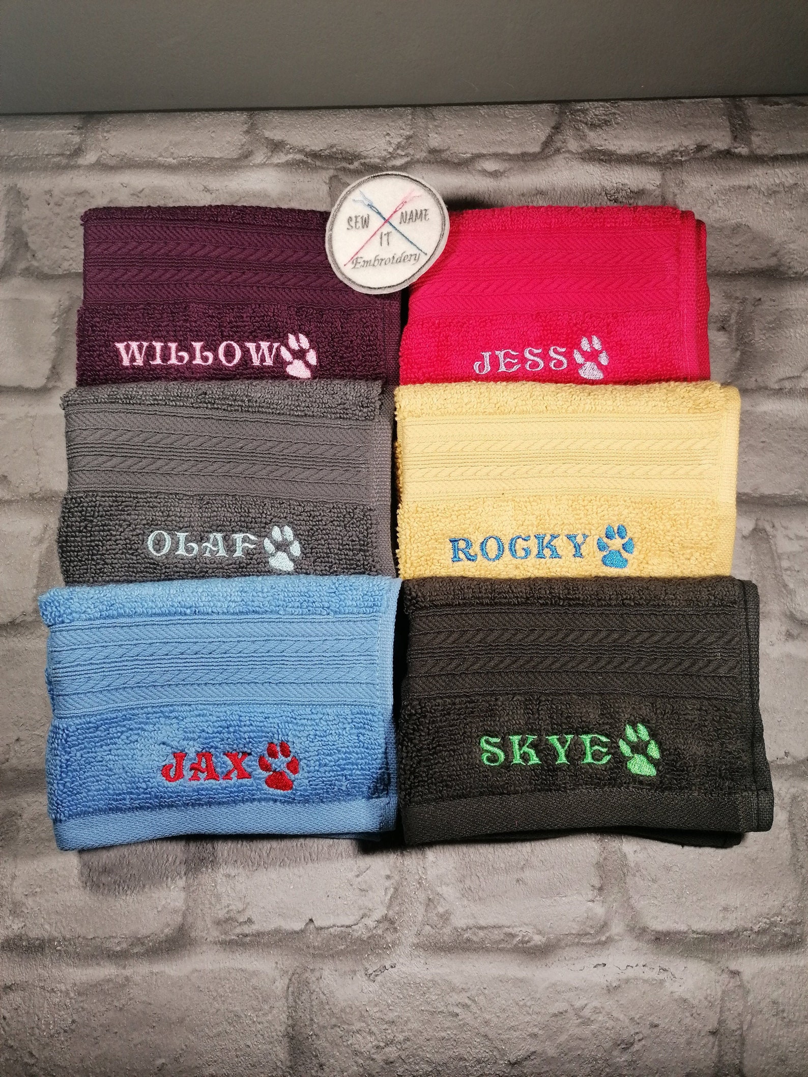 Personalised Cloth/towel for Dogs Embroidered Puppy Face Etsy UK