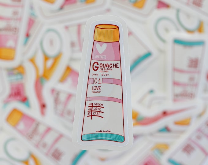 Love Gouache - Cute Stickers | Waterproof Stickers - Laptop Stickers - Water Bottle Sticker - -Sketchbook Sticker - Art Supply Sticker